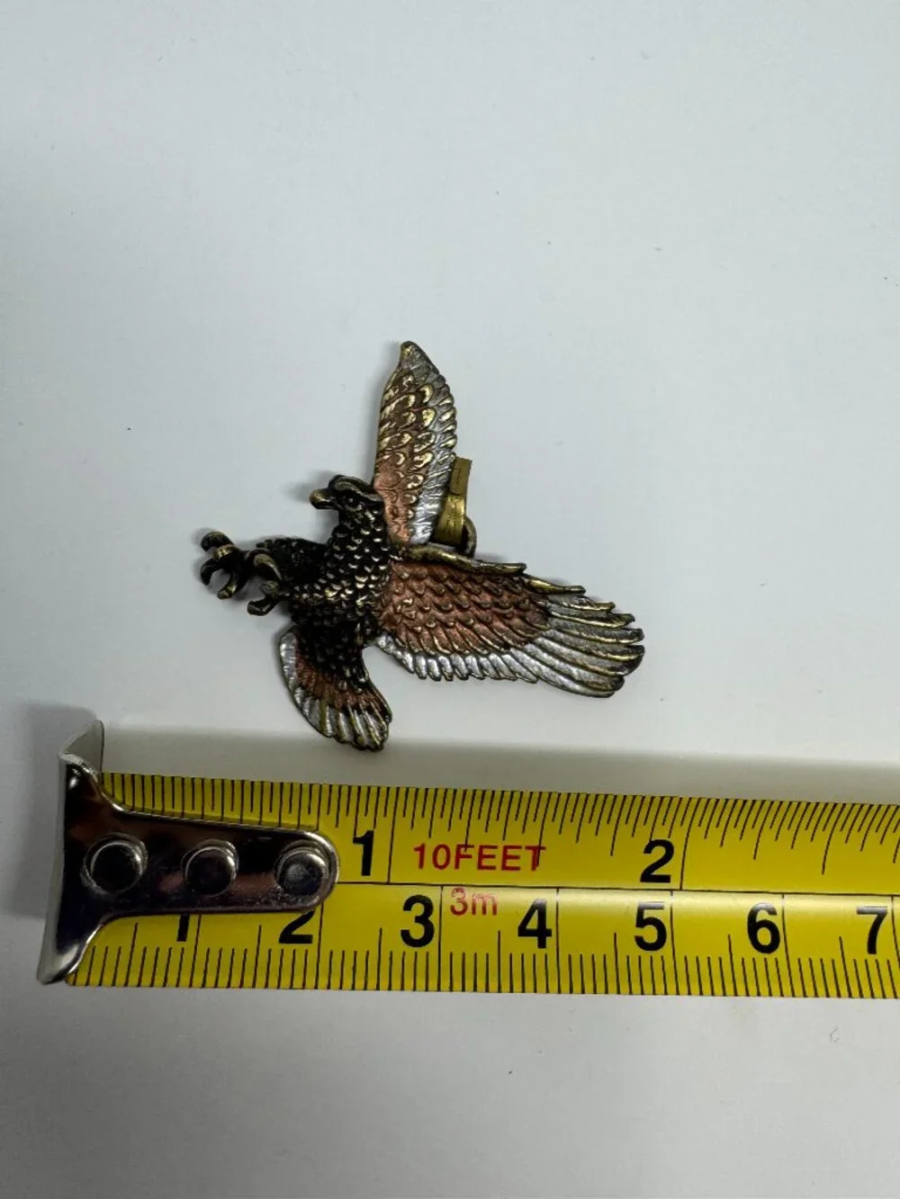 Vintage Eagle Brooch Mixed Metal Figural Bird of Prey Pin